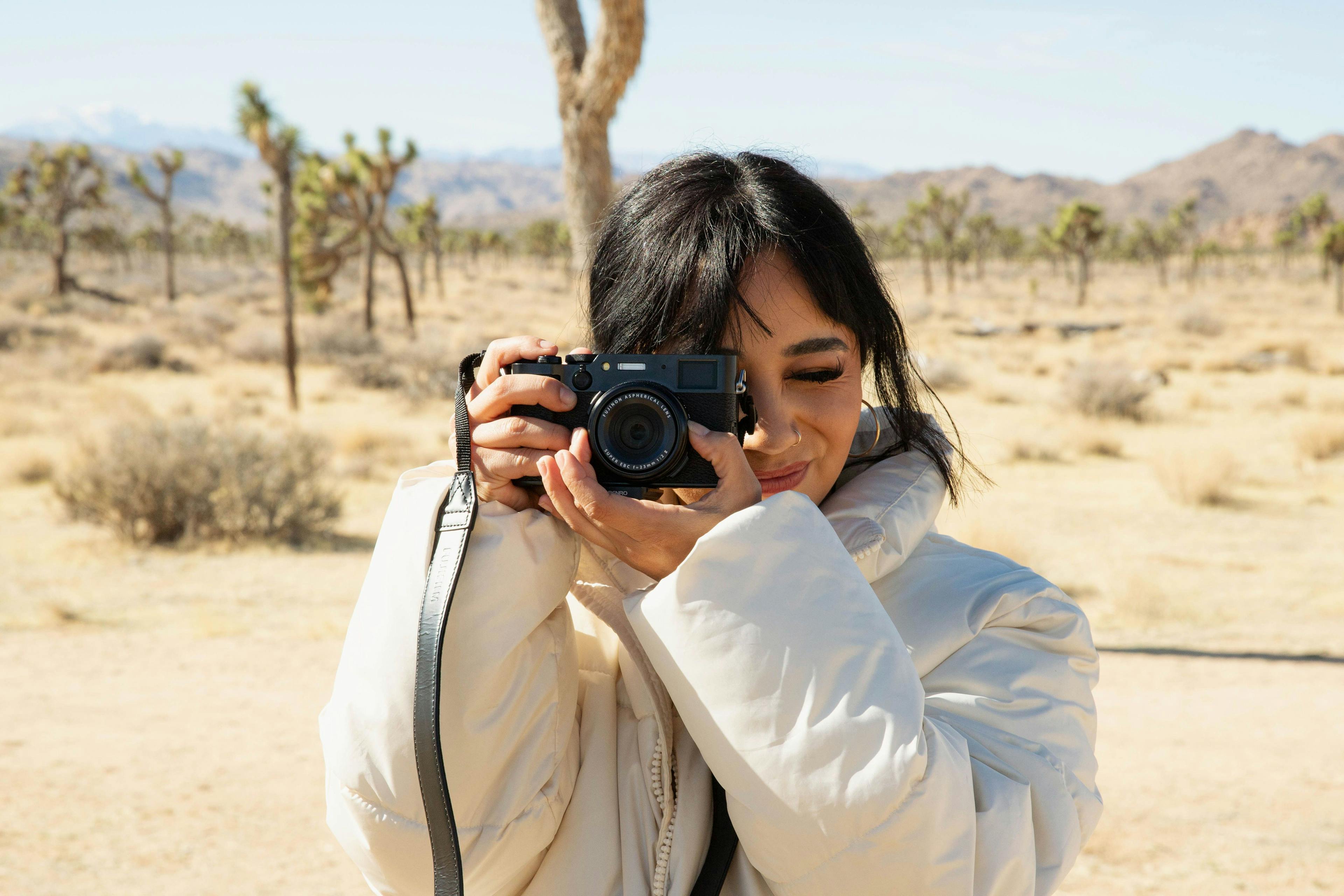 Mia shooting the X100VI.